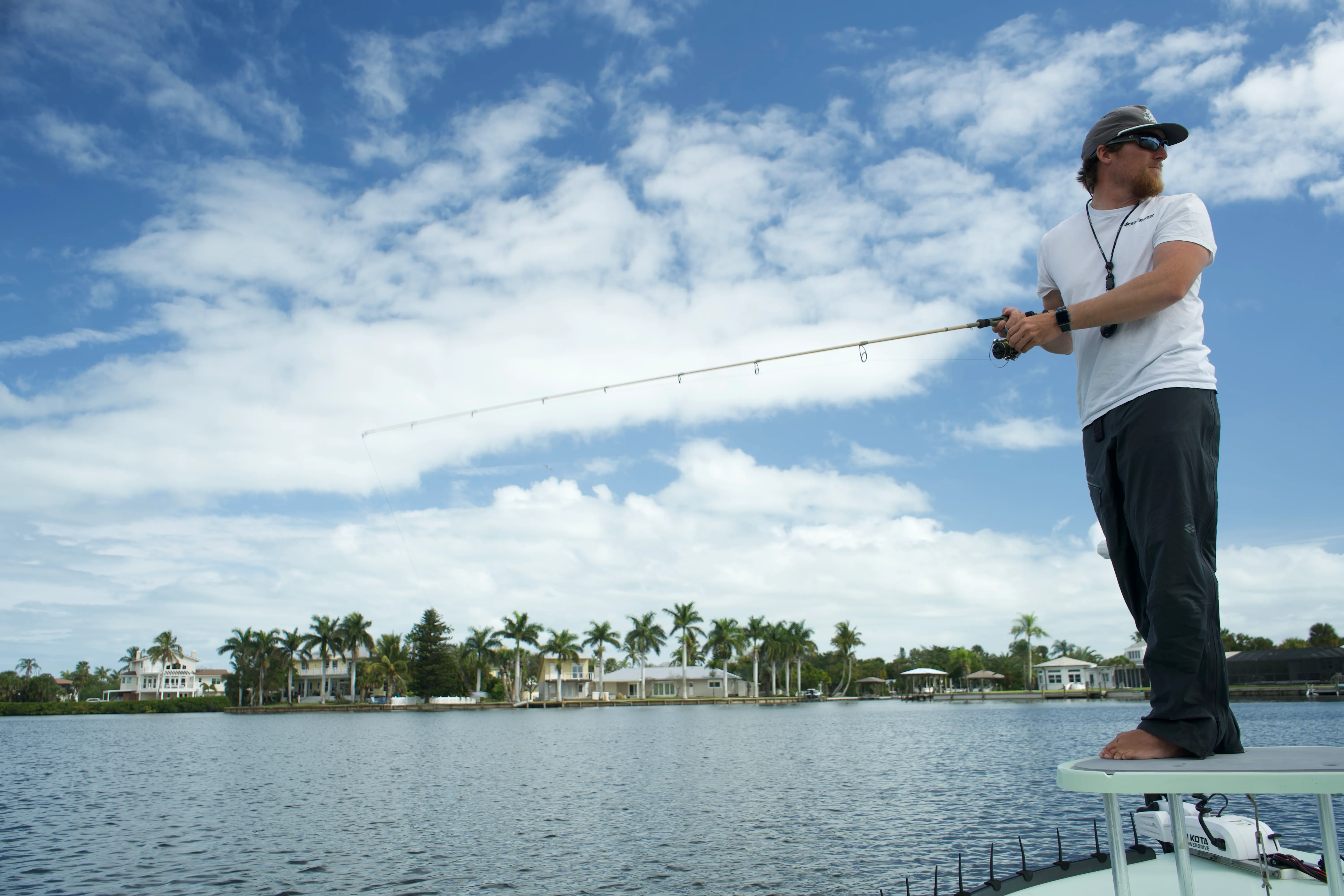 Casting from the poling platform across a shallow flat